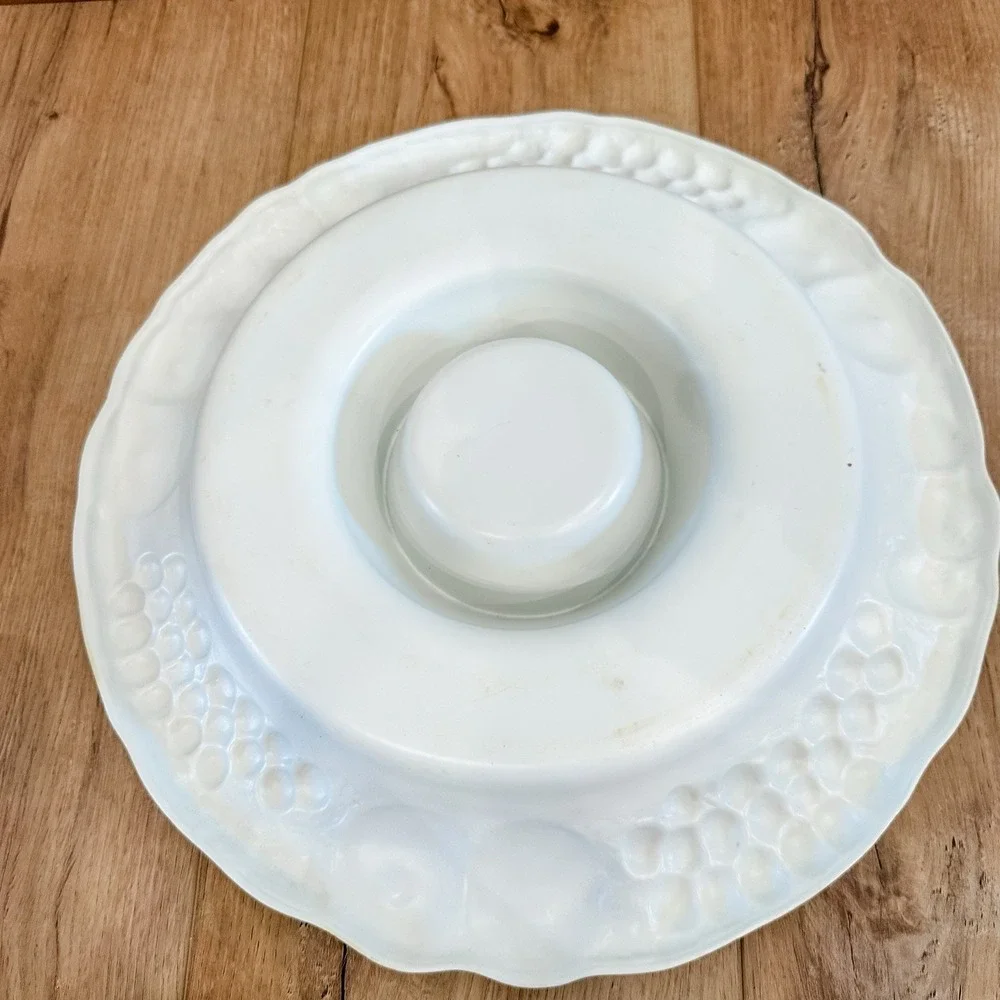 VTG Christmas Pine Holiday Serving Platter‎ Chips Snacks Veggies & Dip Tray